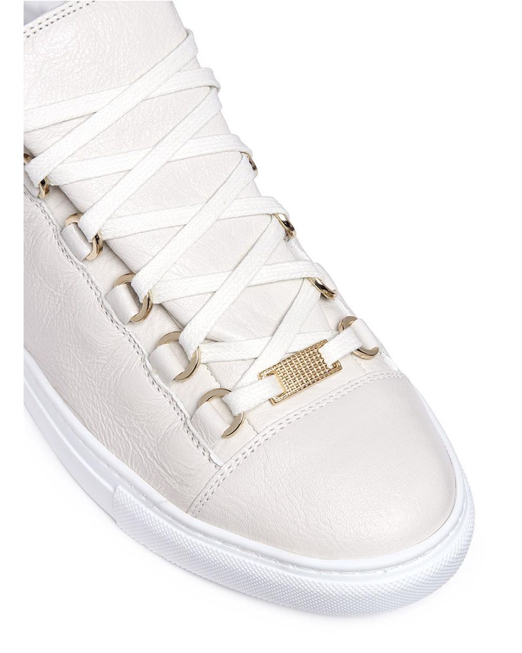 Balenciaga Lambskin Leather Sneakers in White | Lyst