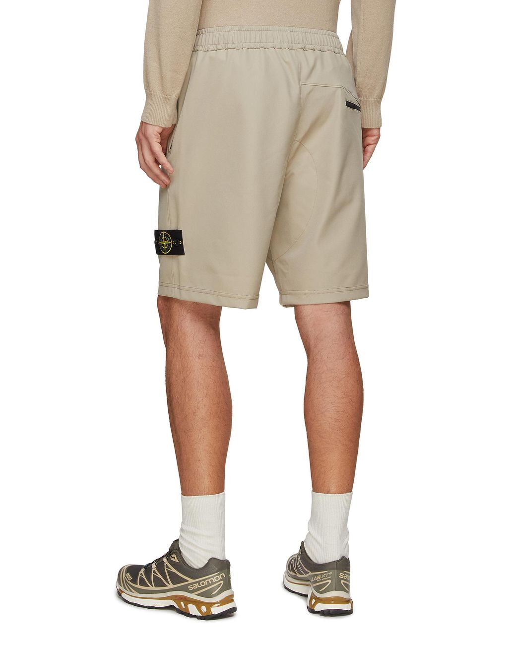Stone Island Compass Logo Patch Bermuda Sweatshorts in Natural for Men |  Lyst
