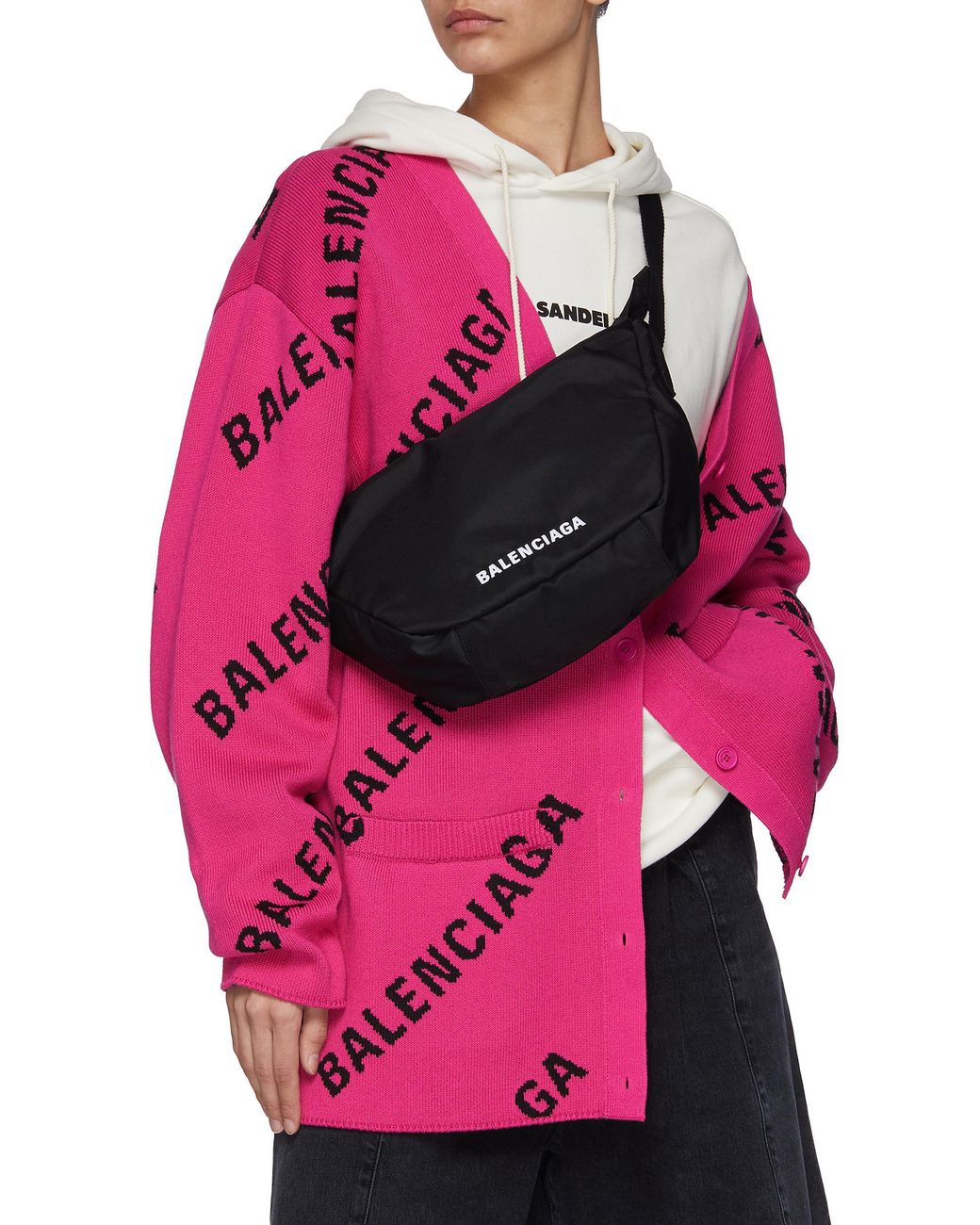Balenciaga Sling Oversized Recycled Nylonshell Bag  Black  ShopStyle  Backpacks