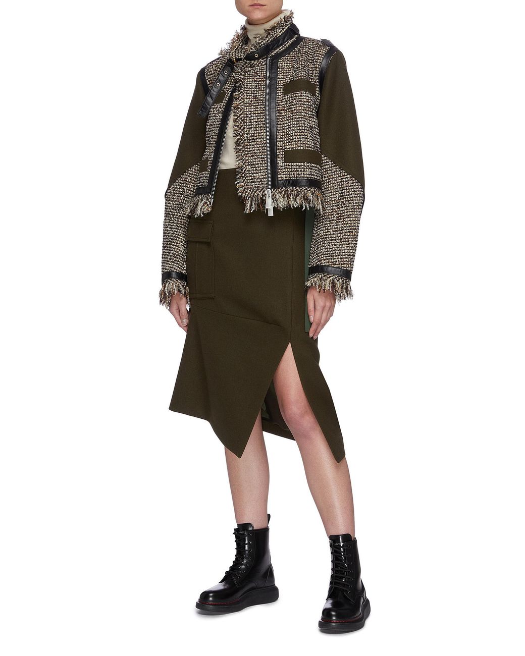 raw edge tweed jacket