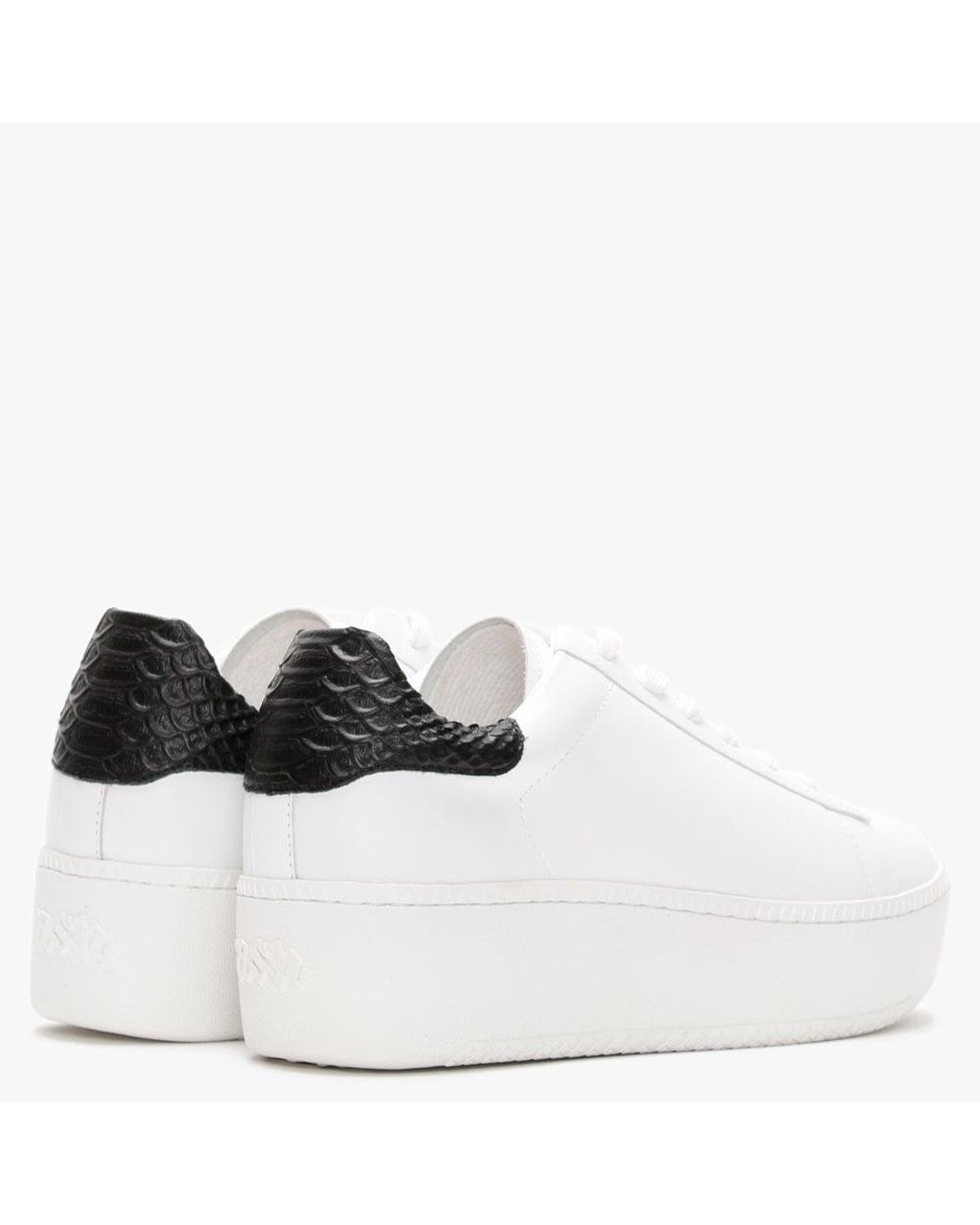 black leather flatform trainers