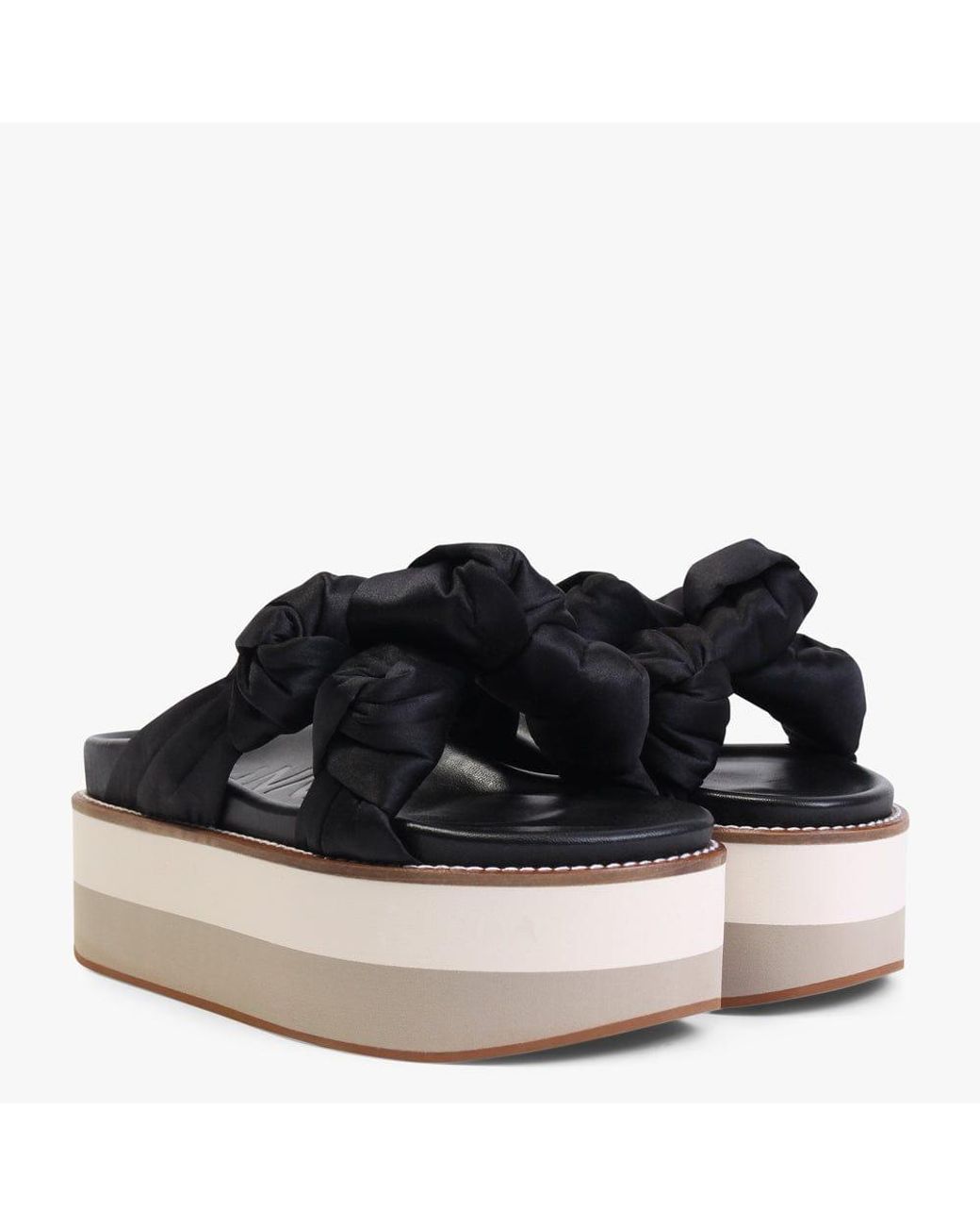 black flat platform sandals