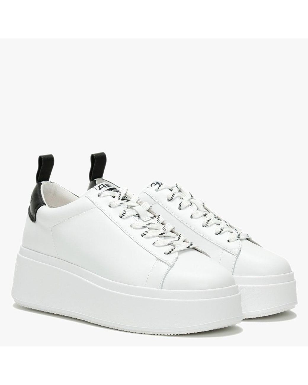 black leather platform trainers