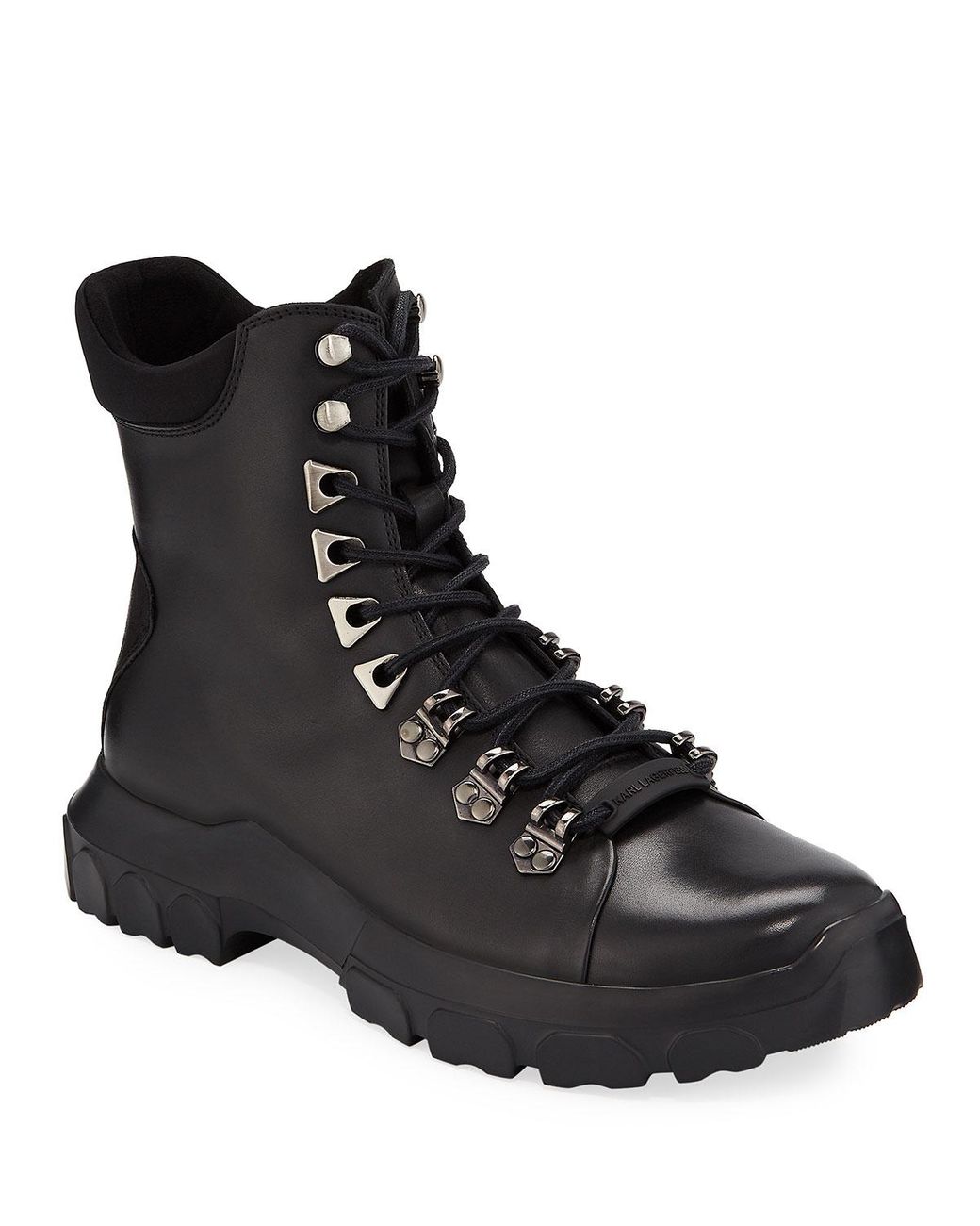 Karl Lagerfeld Leather Sawtooth Hiker Boot in Black for Men - Save 44% ...