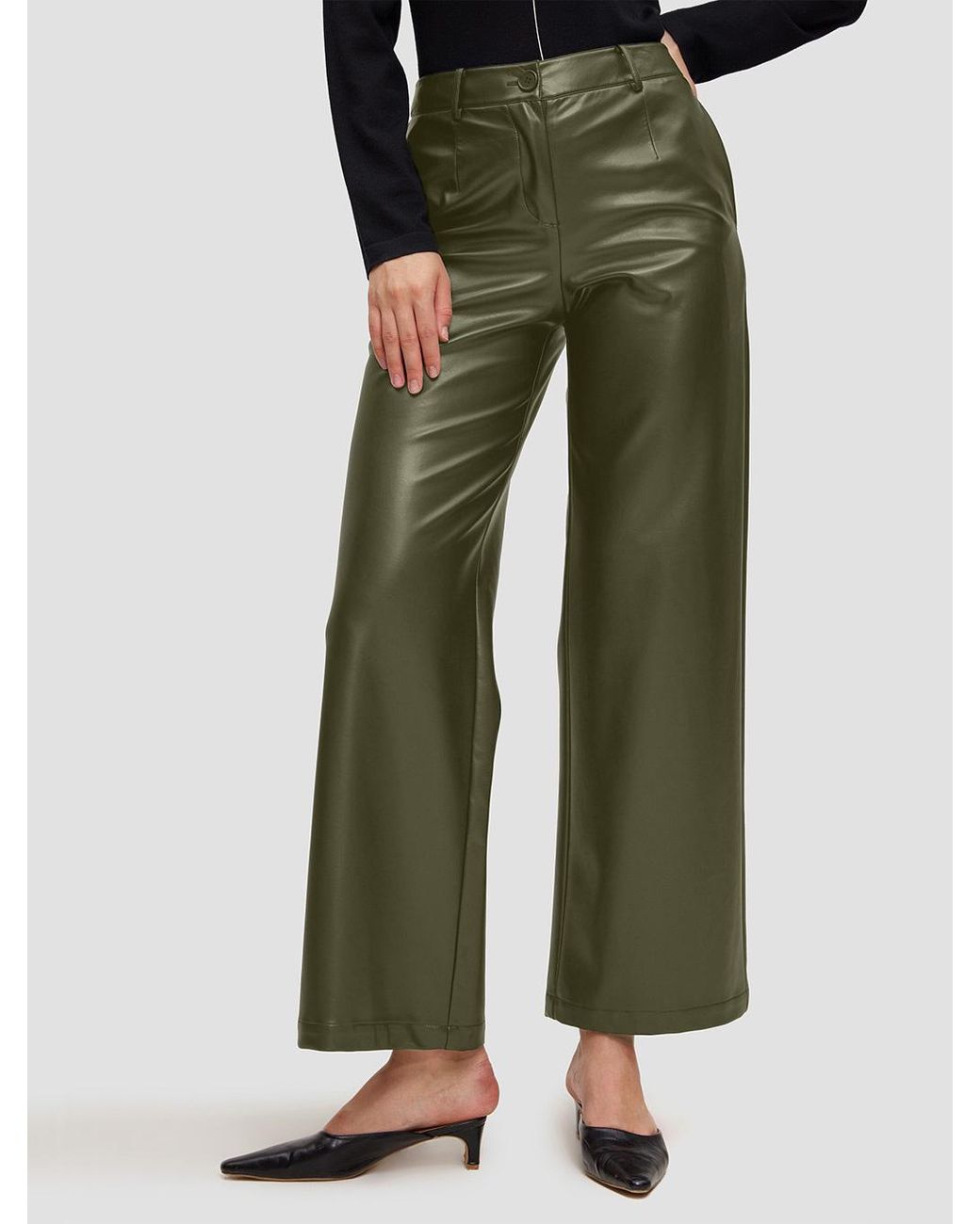 Lattelier Faux Leather Straight Pants 