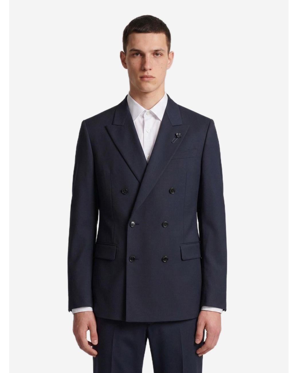 Lardini Blue Dark Feeling Doublebreasted Jacket for men