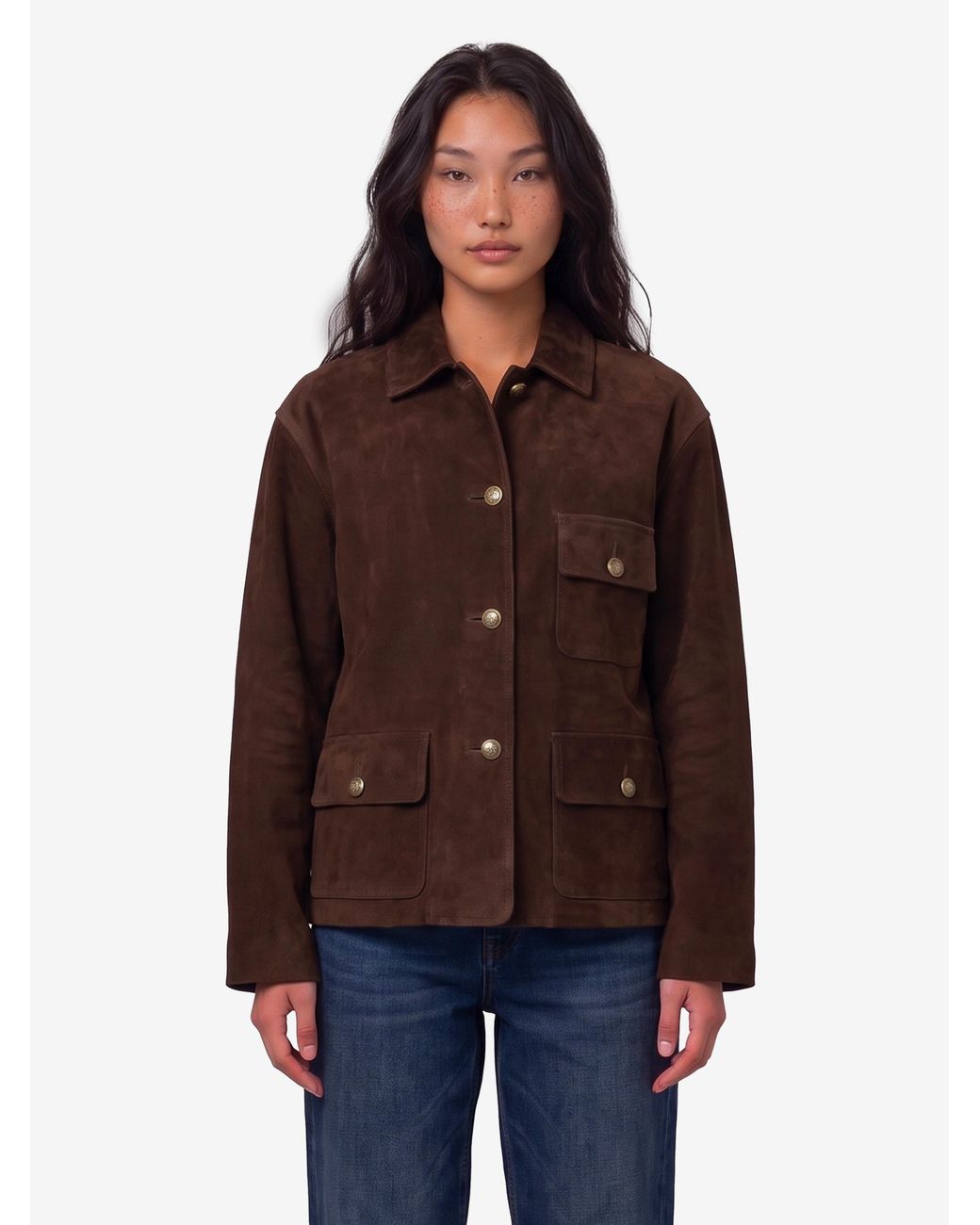 Arma Brown Rosia Gritty Suede Jacket