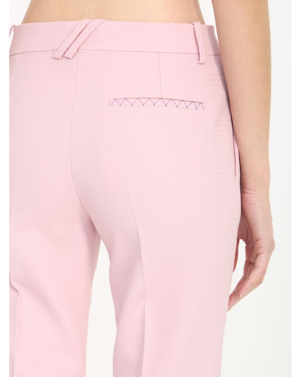 Burberry Wool Tailored Trousers For in Pink Lyst