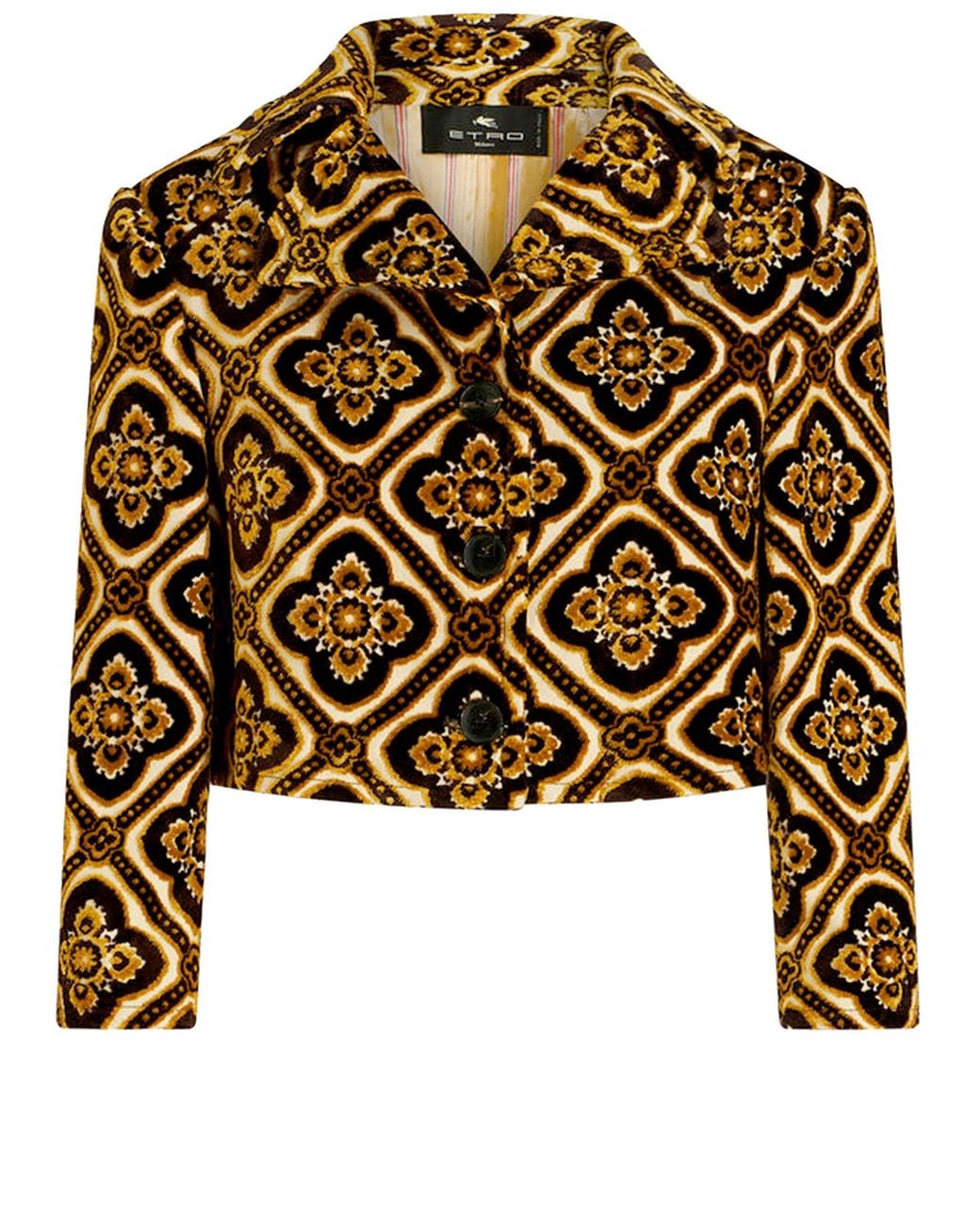 Etro Black Mini Velvet Cropped Jacket