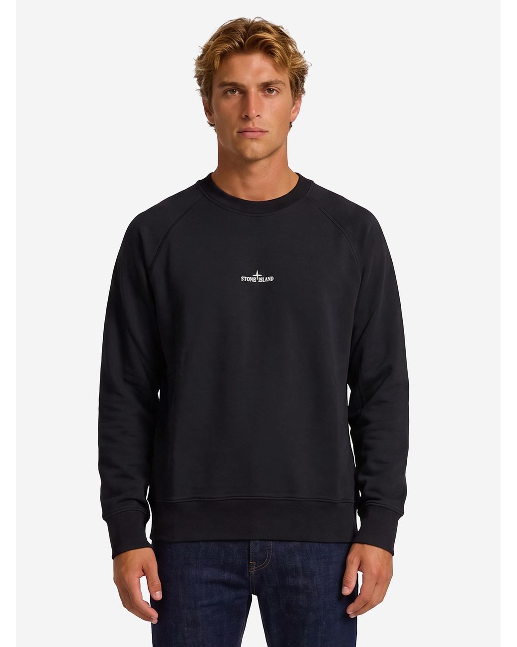Stone Island Blue Desert Print Crewneck Sweatshirt for men