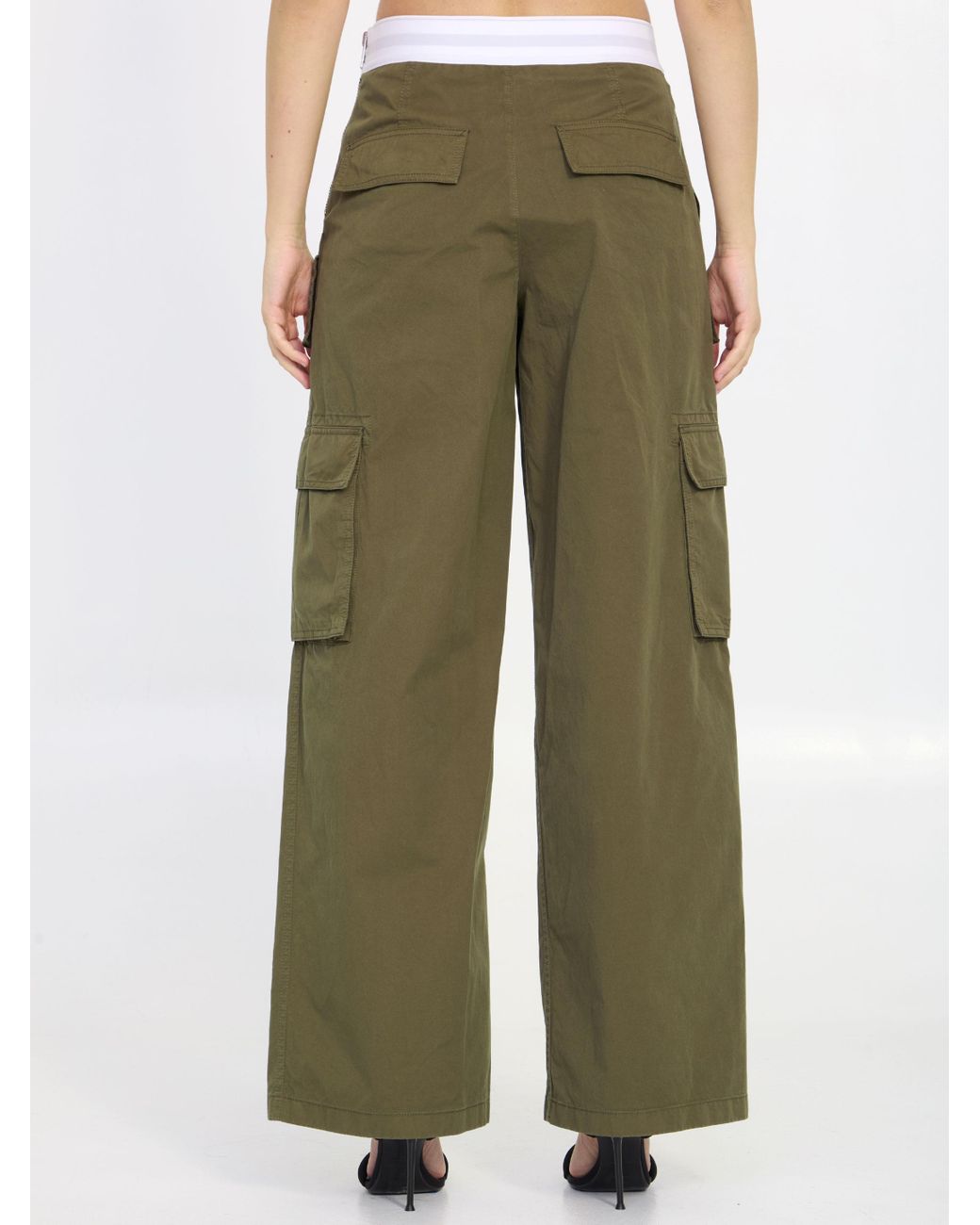 ALEXANDER WANG Cotton-blend ripstop wide-leg cargo pants