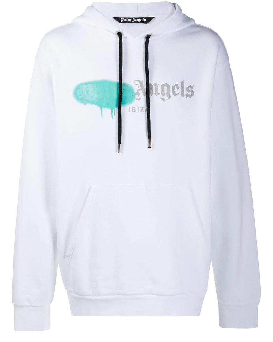 Palm Angels Cotton Spray Logo Hoodie White for Men - Save 25% - Lyst