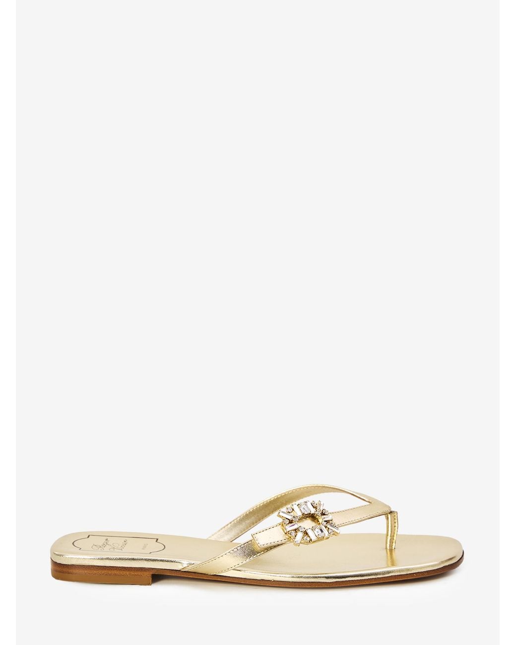 Roger Vivier Natural Crystal Slider Sandals