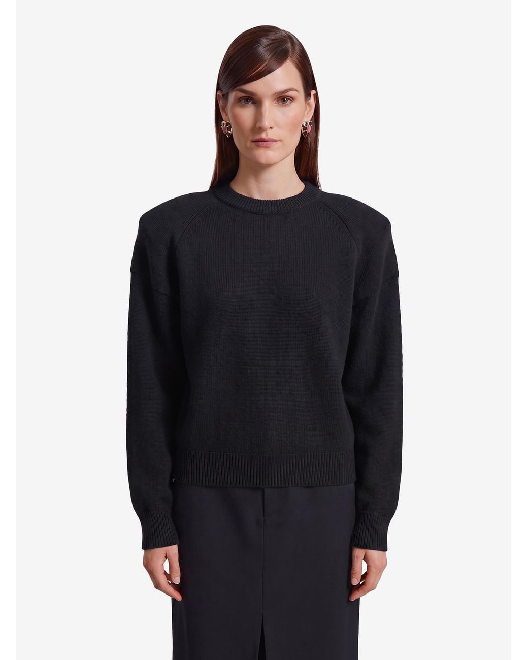 Frankie Shop Black Lina Padded Sweater
