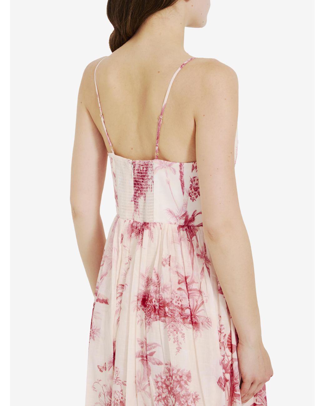 Zimmermann Waverly Corset Midi Dress in Pink | Lyst
