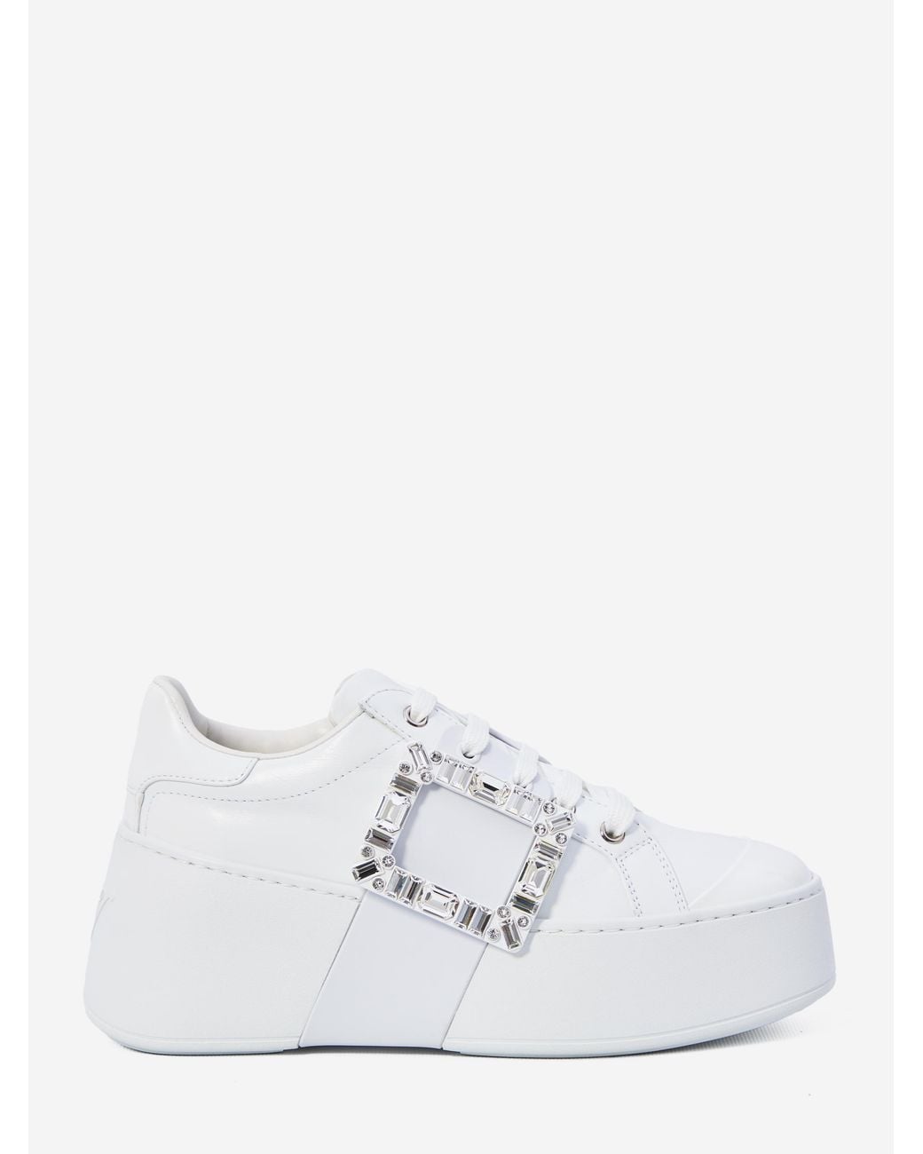 Roger Vivier White Viv Skate Sneakers