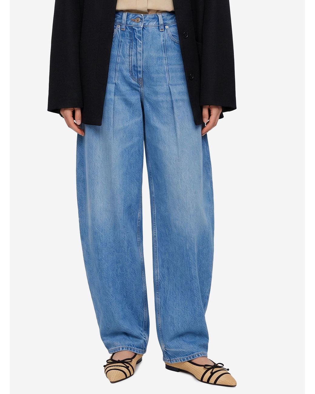 Jacquemus Blue High-Waist Barrel-Leg Jeans