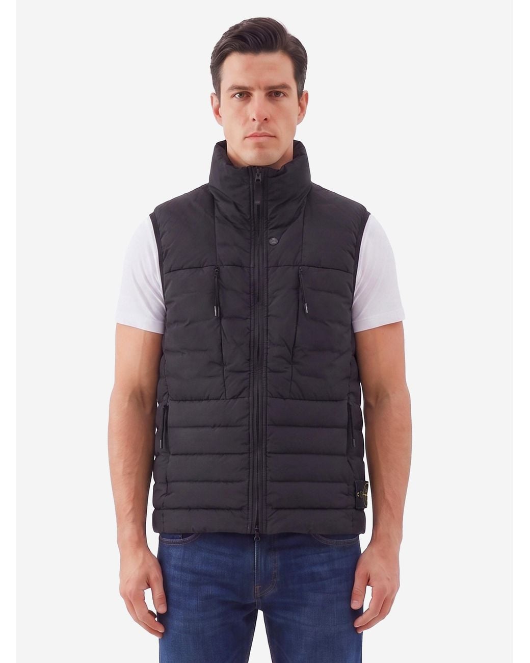 Stone Island Blue Seamless Tunnel Nylon Vest for men