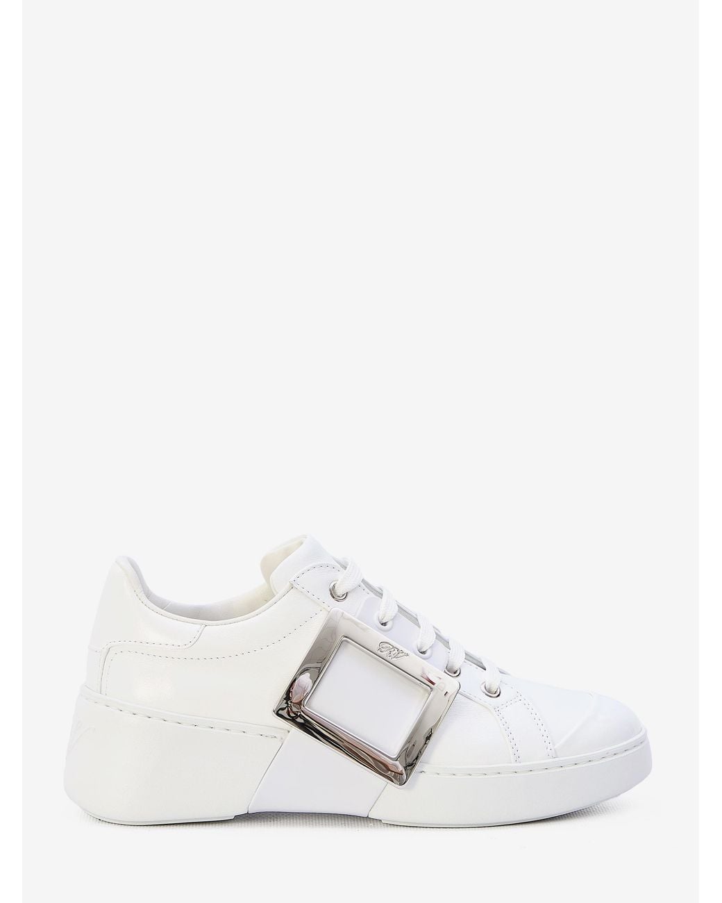 Roger Vivier White Leather Viv Skate Sneakers