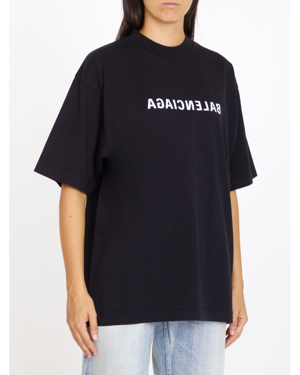 BALENCIAGA バレンシアガ MIRROR ミラーロゴ Tシャツ 612966 Balenciaga Mirror Balenciaga T-Shirt Medium Fit 'Grey