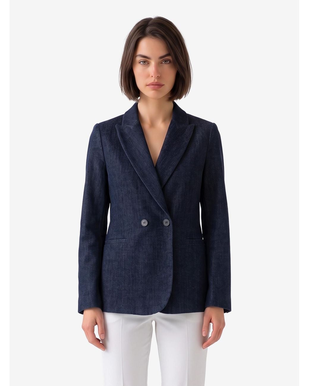 SUTTON NEW YORK Blue Velvet Doublebreasted Jacket