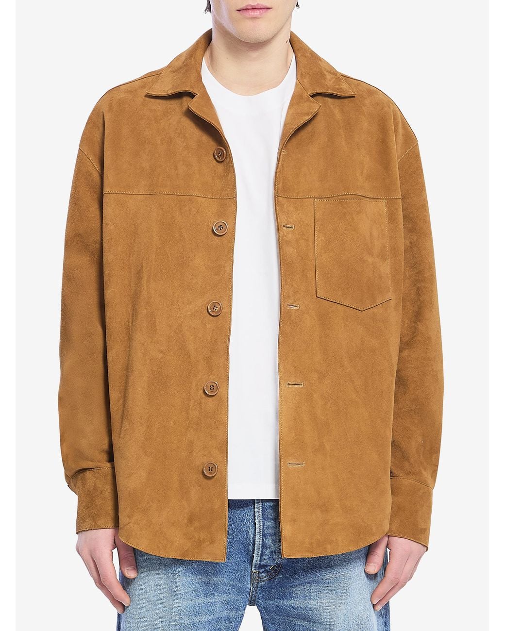 AMI Natural Buttoned Overshirt for men
