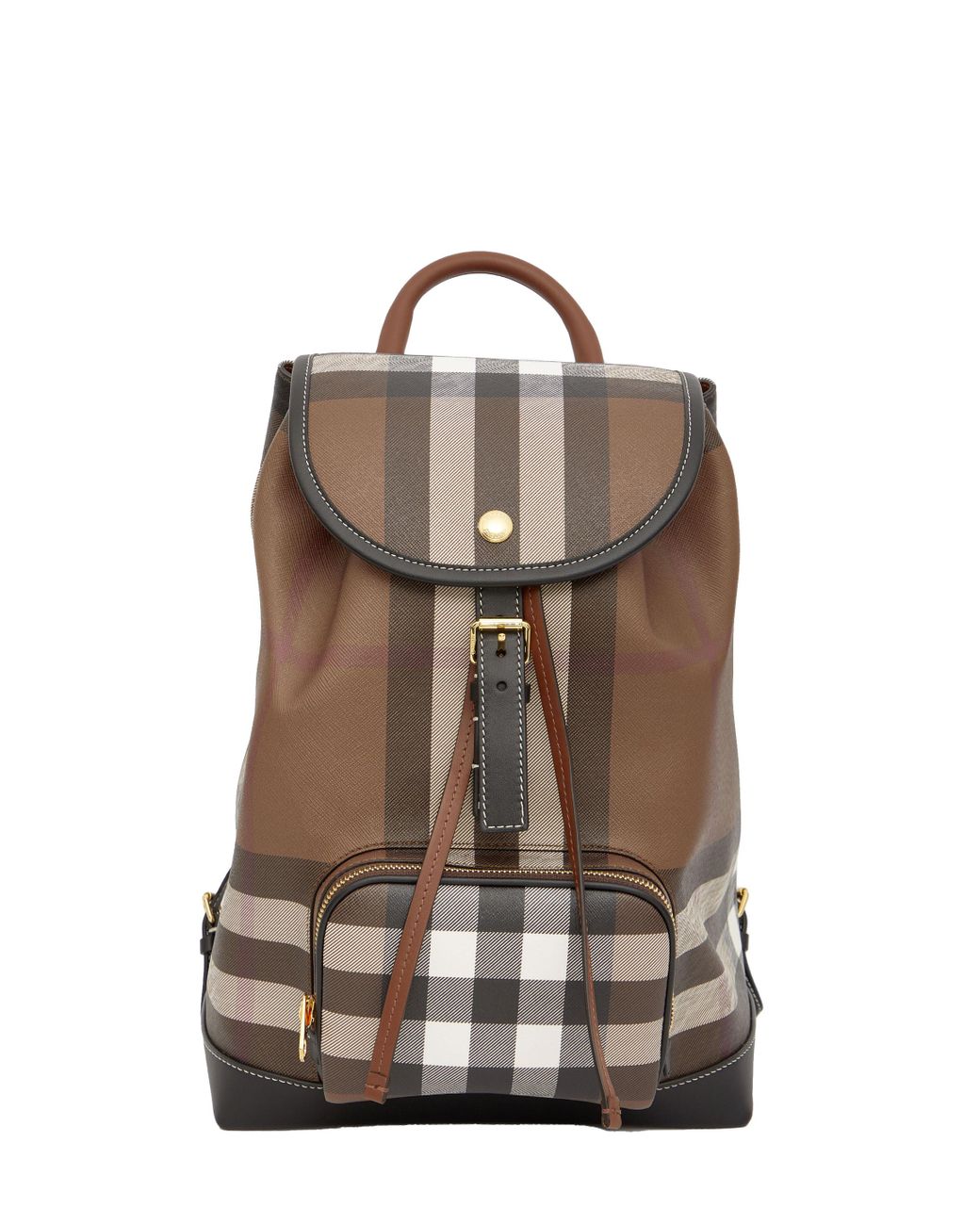 Zaino check in pelle di Burberry in Marrone Lyst