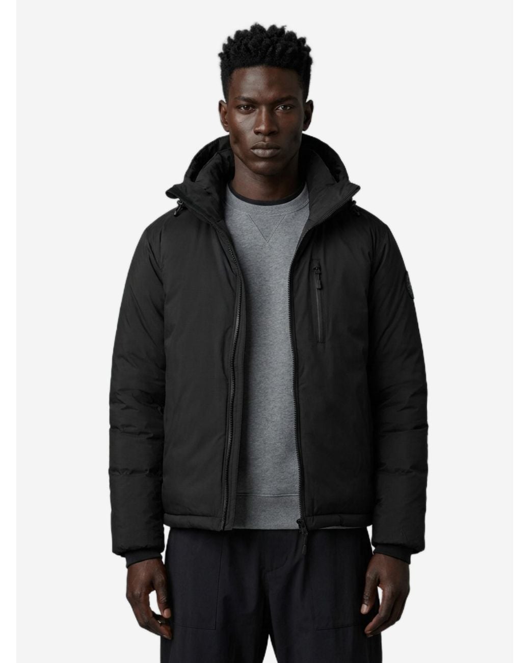 Canada Goose Black Lodge Jacket With Hood for men