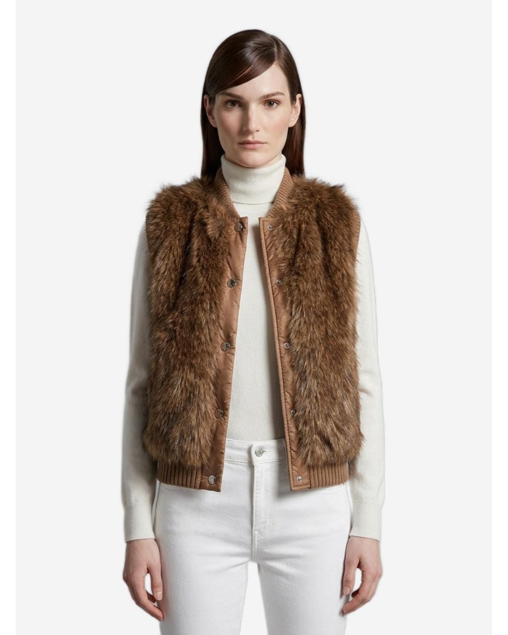 Moncler Brown Padded Wool Vest