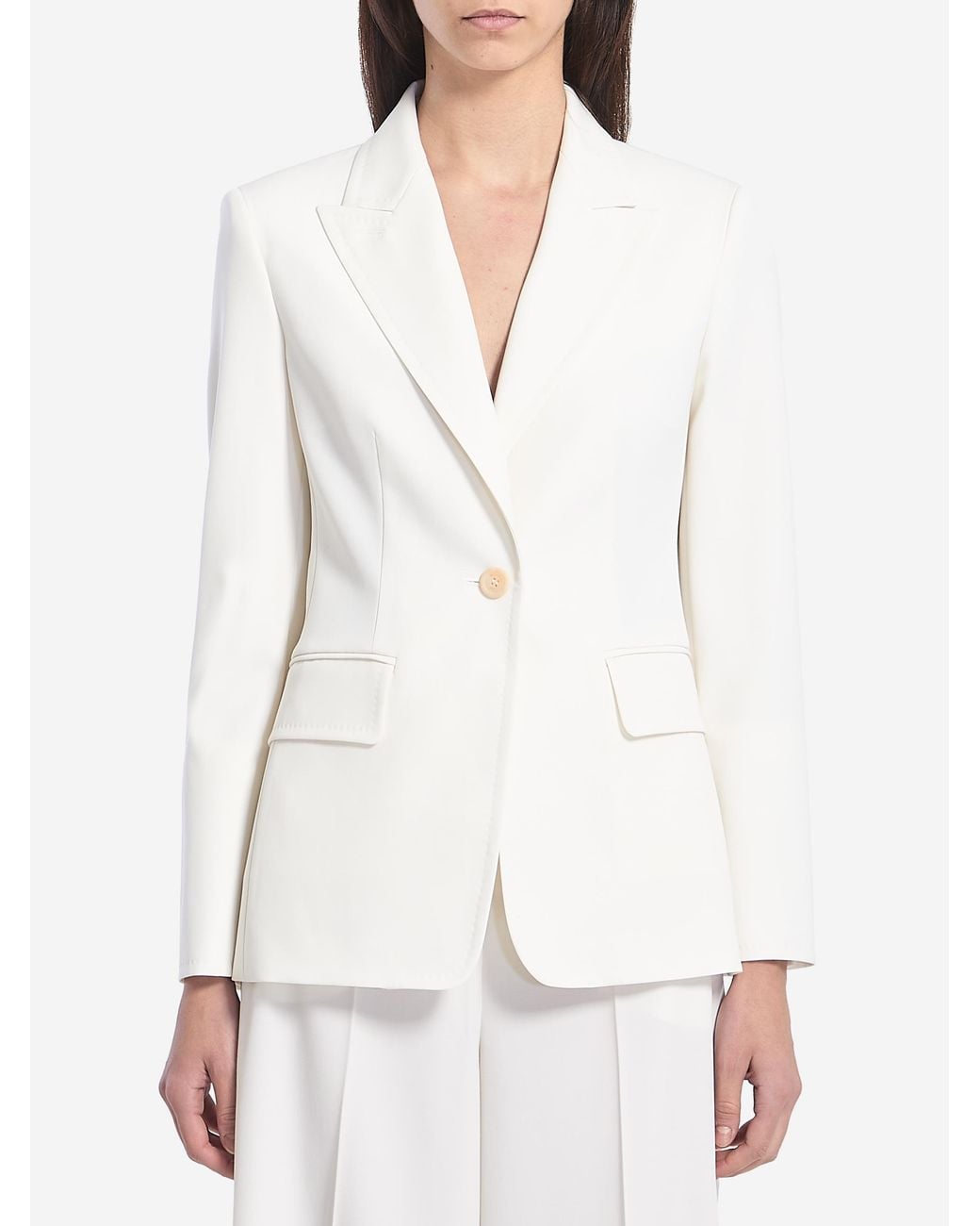 Max Mara White Singlebreasted Jacket