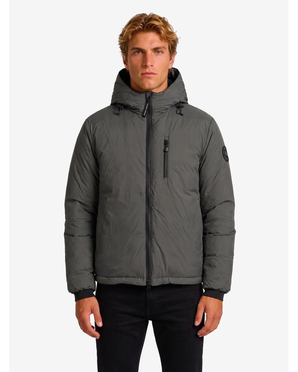 Canada Goose Gray Jacket With Hood Lodge Disc for men