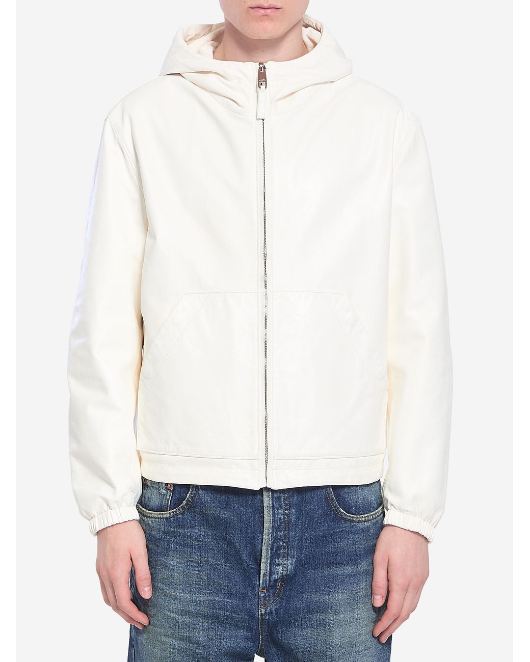 Dolce & Gabbana White Reversible Leather Jacket for men