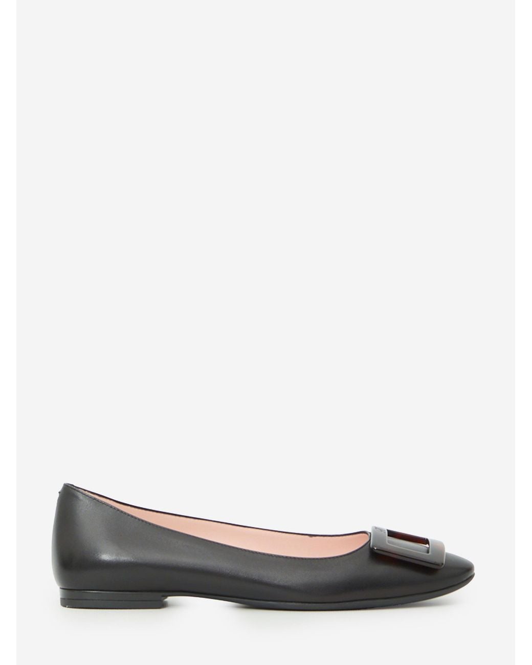 Roger Vivier Black Roundy Turtle Gommette Ballerinas