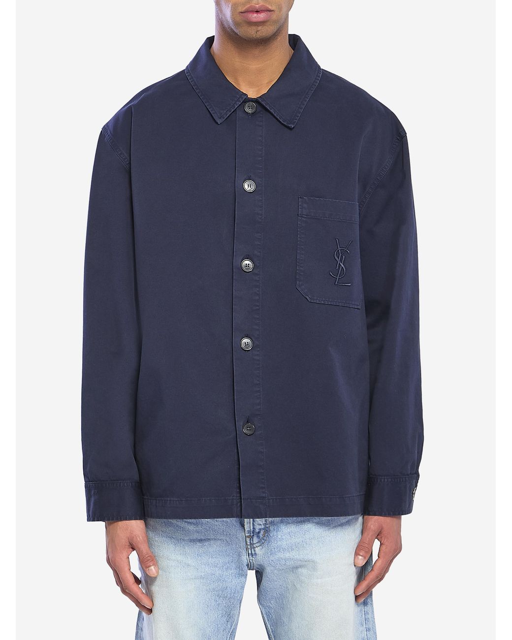 Saint Laurent Blue Cassandre Overshirt for men