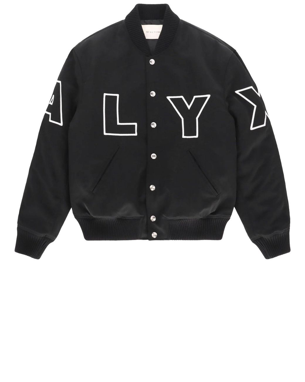 1017 ALYX 9SM Black Nylon Logo Varsity Jacket for men
