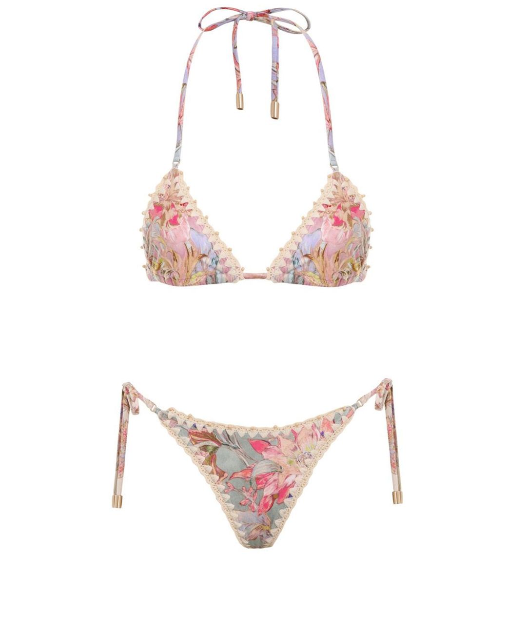 Zimmermann Cira Spliced Crochet Bikini in Pink | Lyst