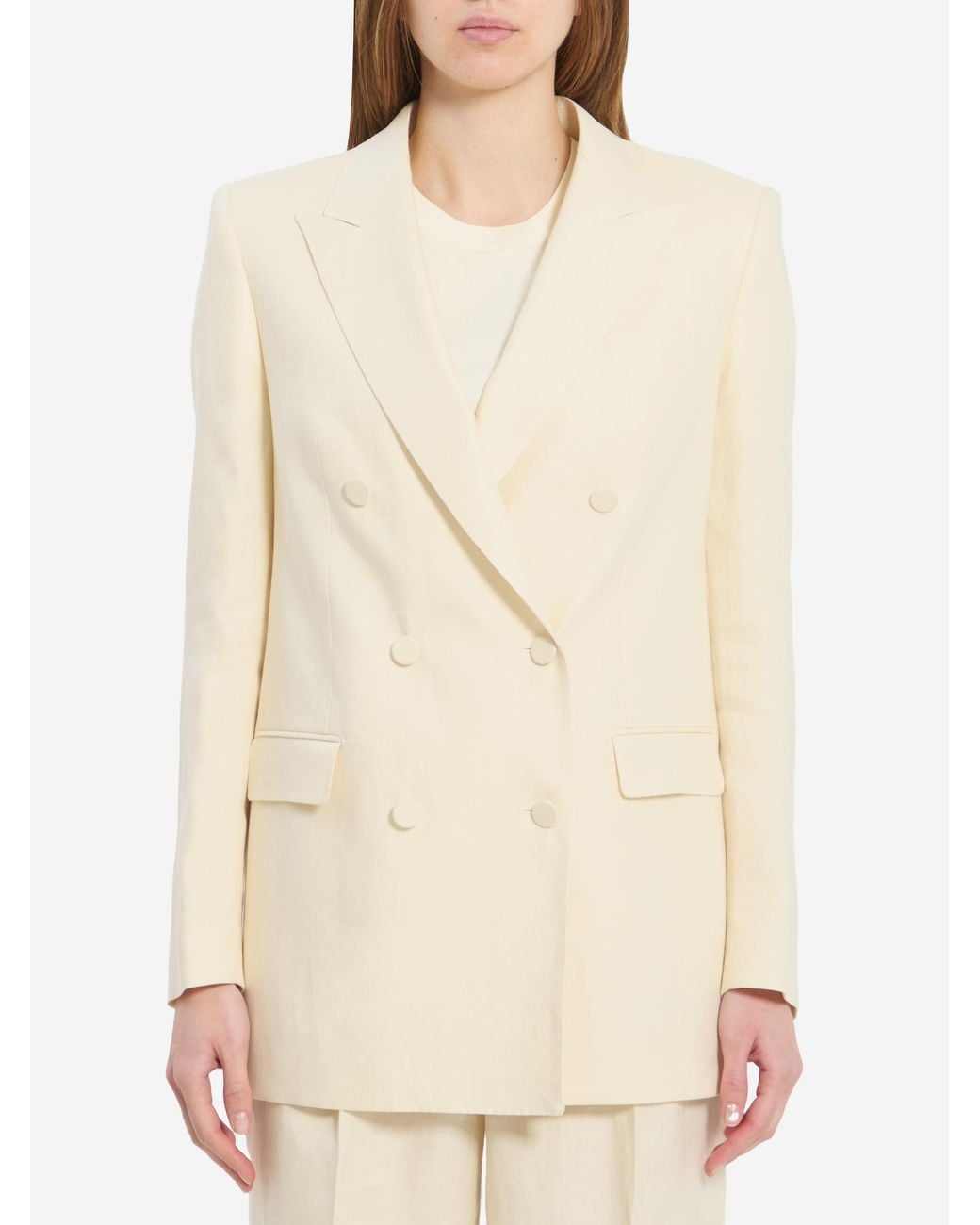 Tagliatore Natural Doublebreasted Linen Jjasmin Jacket