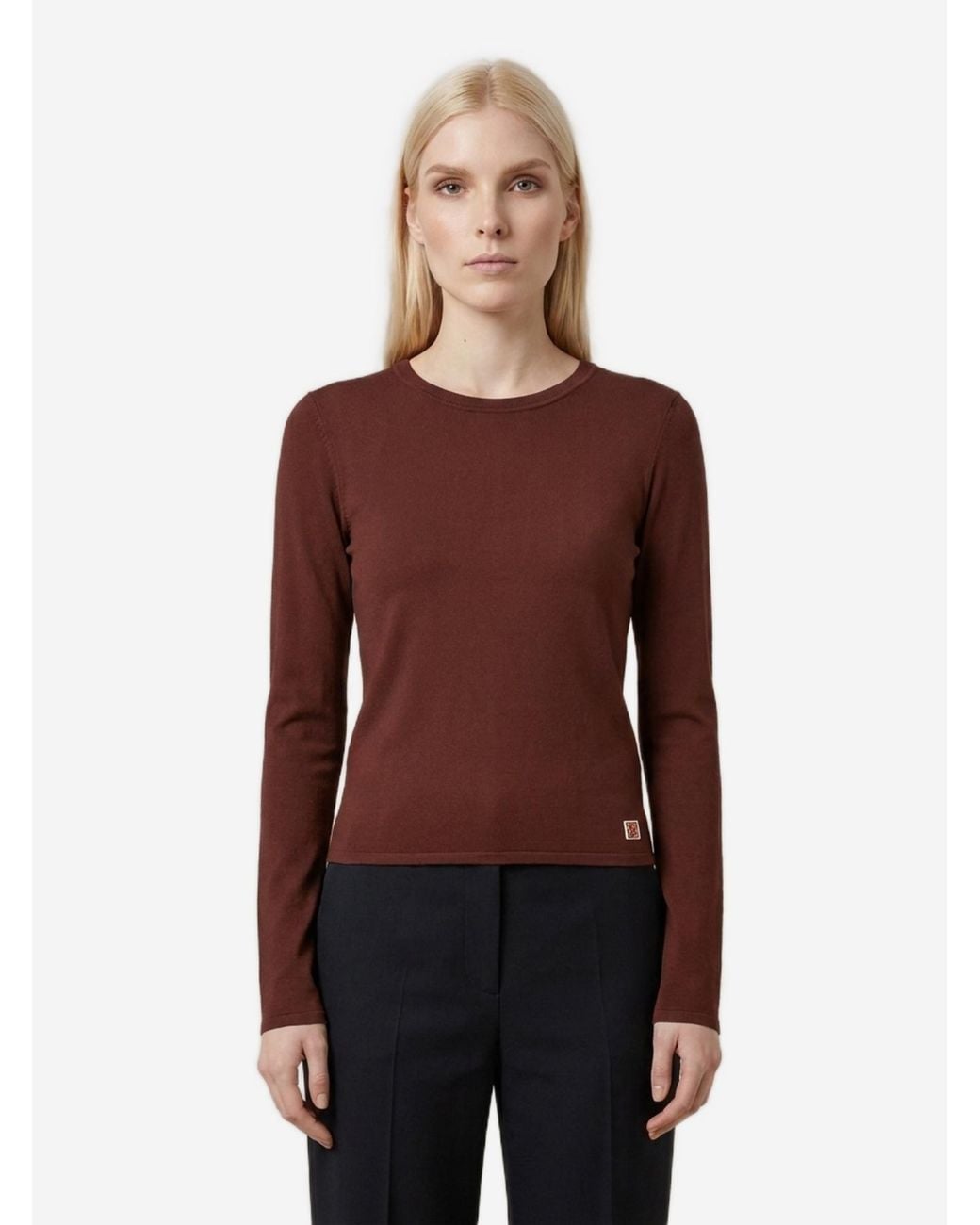 Saint Laurent Red Sheer Cassandre Knit Top