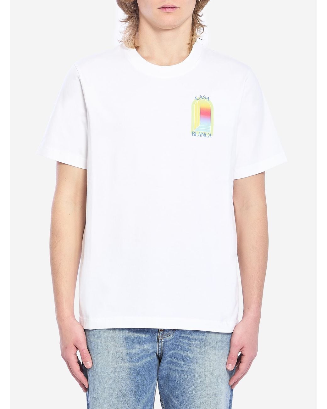 Casablanca White Larche Print Tshirt for men