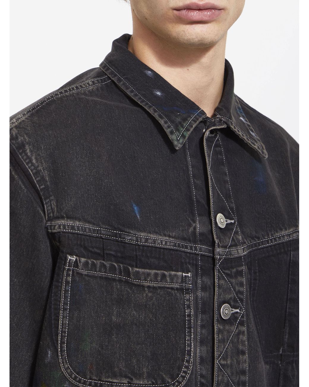 Maison Margiela Denim Jacket in Black for Men | Lyst Canada