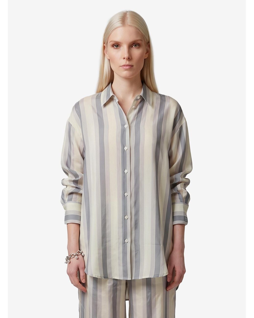 Frankie Shop White Peri Fluid Shirt