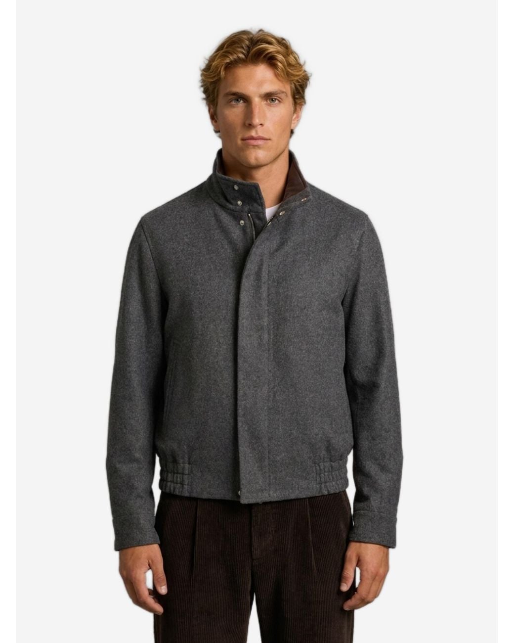 Lardini Gray Anthracite Barcon Bomber Jacket for men