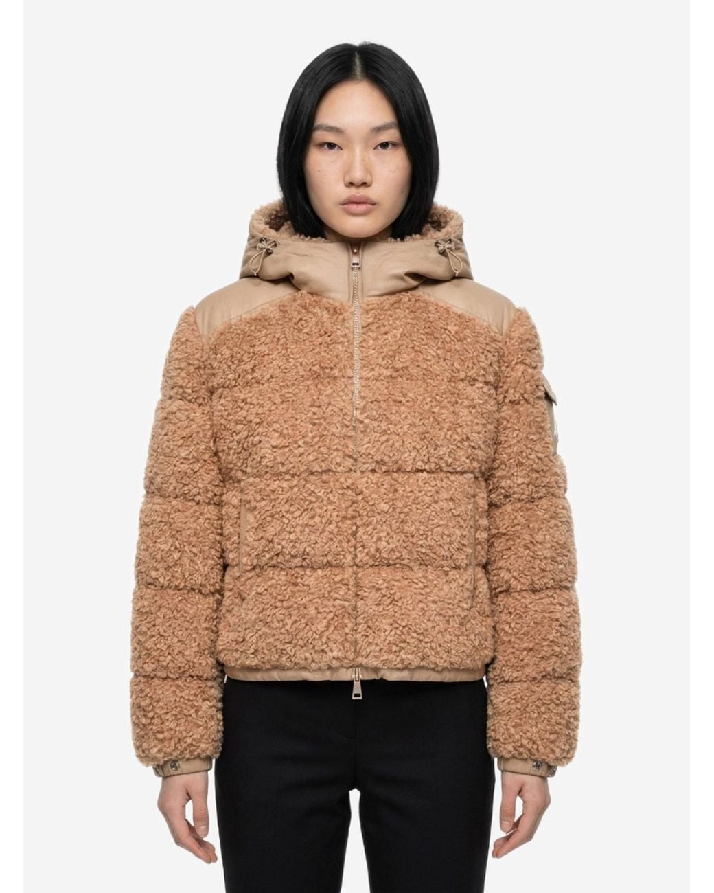 Moncler Natural Short Alpestre Teddy Down Jacket