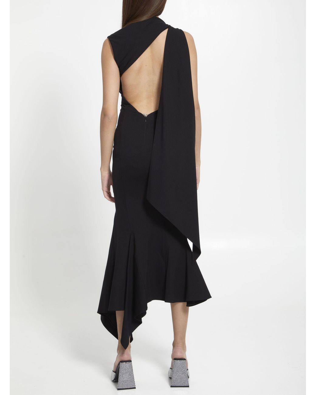 The Attico Sam Midi Dress in Black Lyst