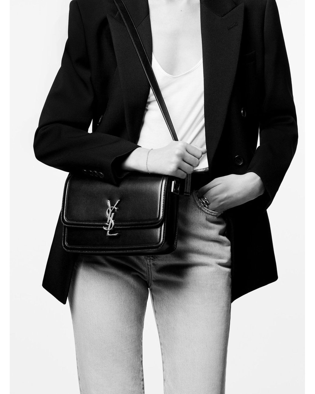 Ysl black satchel sale