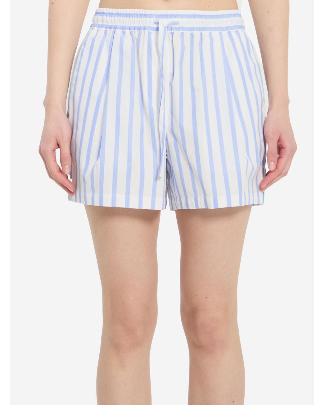 Dolce & Gabbana Blue Striped Poplin Shorts