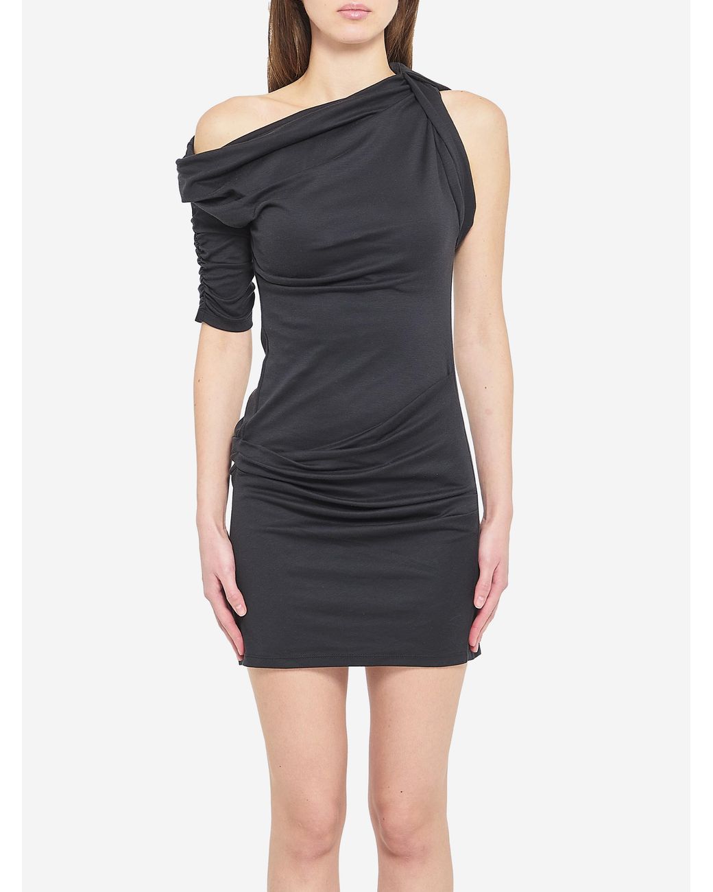 Abito Drapeado Mini di Jacquemus in Black
