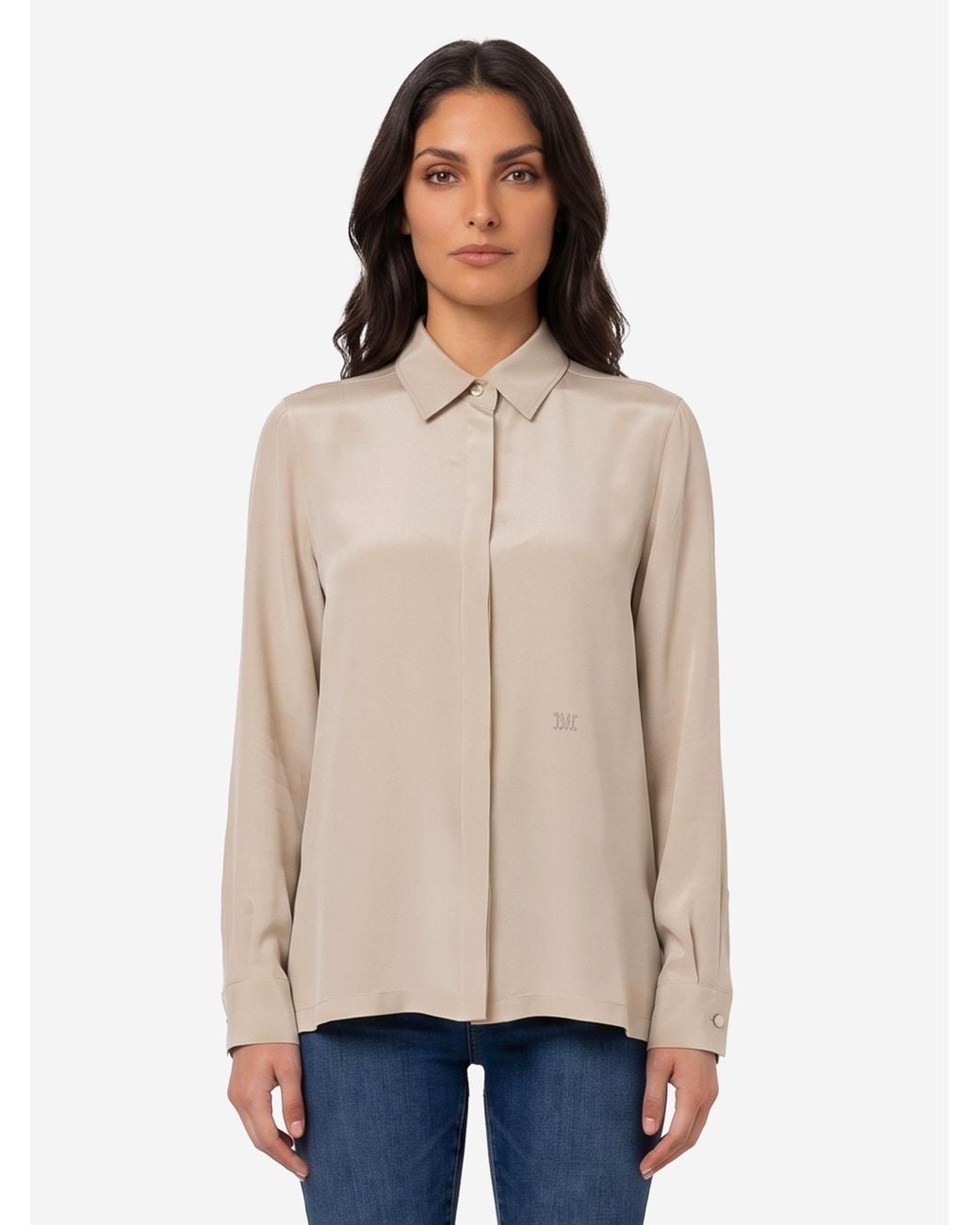 Max Mara Natural Geranium Silk Shirt
