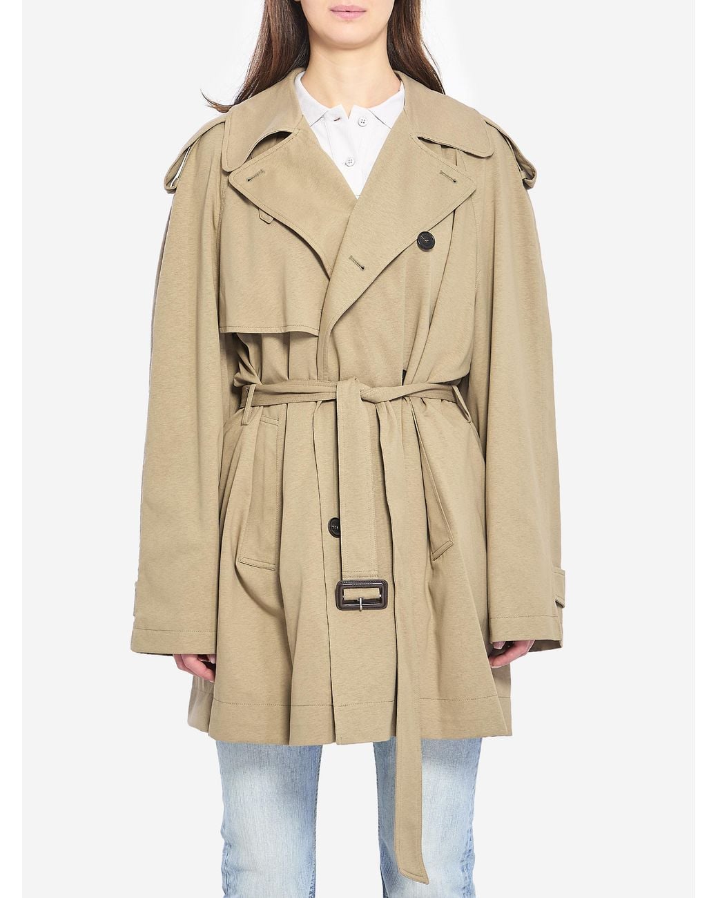 Balenciaga Natural Short Cocoon Trench