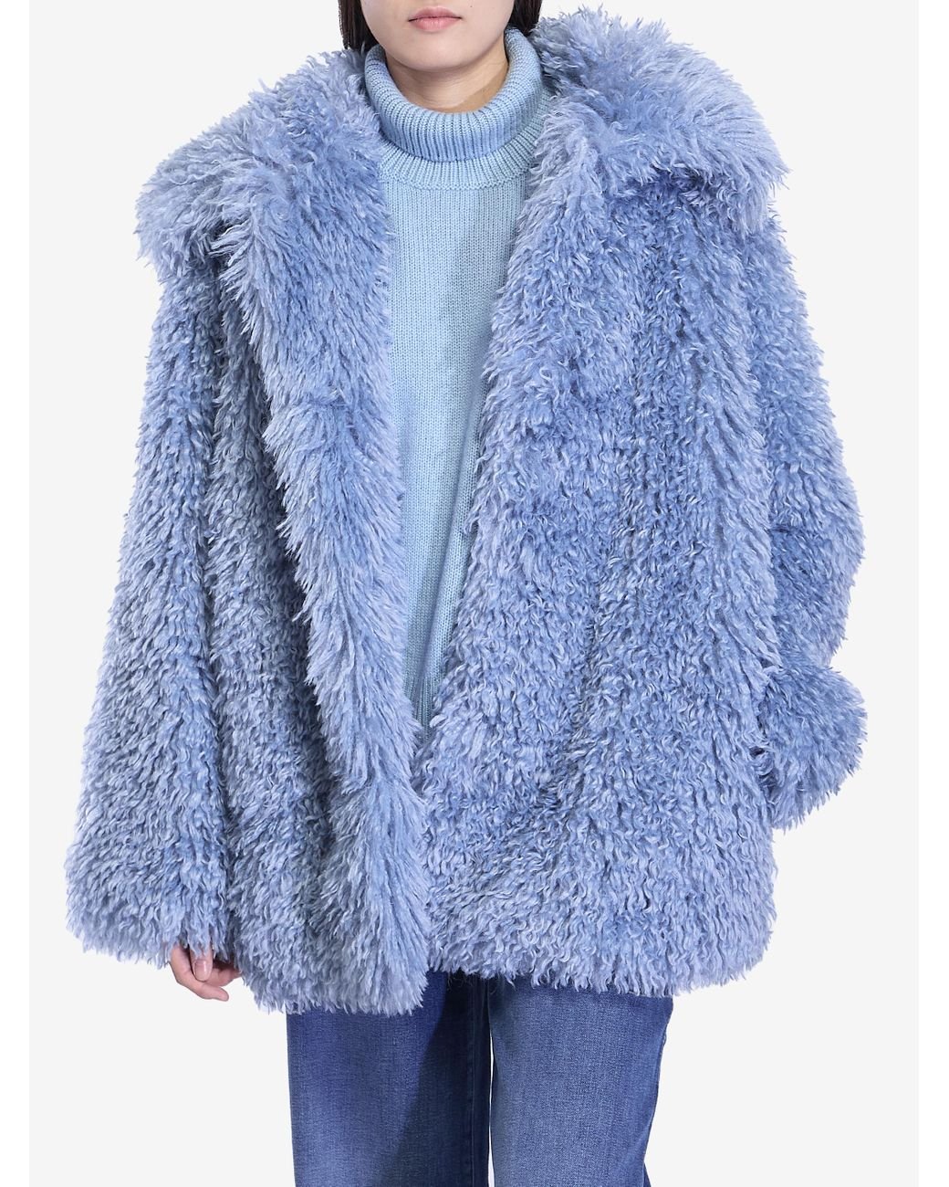Jakke Antonia Shaggy Coat in Blue Lyst UK